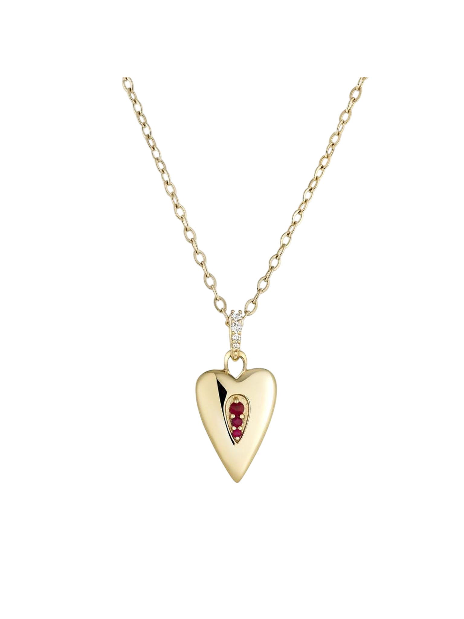 My world ruby heart locket necklace